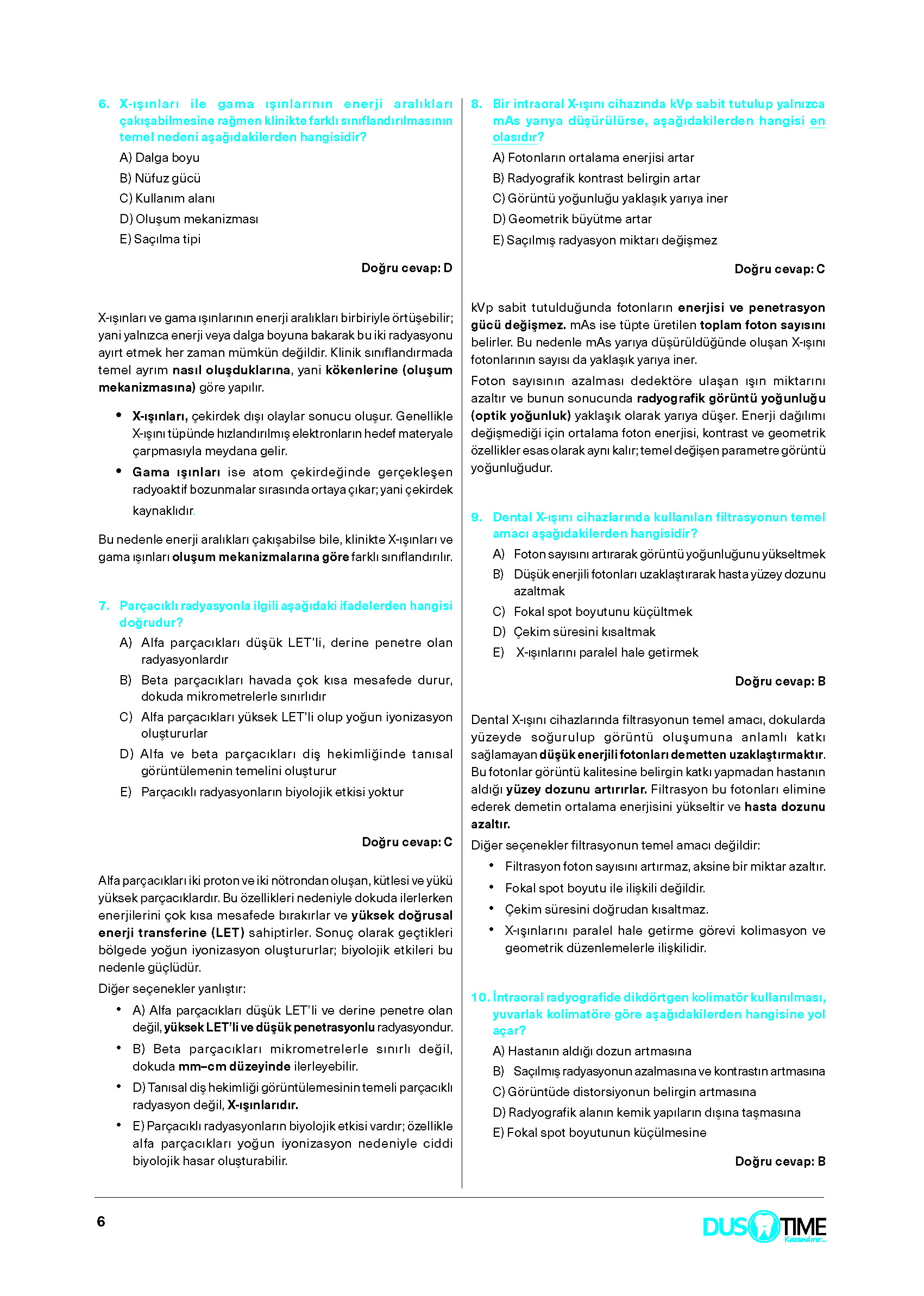 Ağız, Diş ve Çene Radyolojisi Soru Bankası
