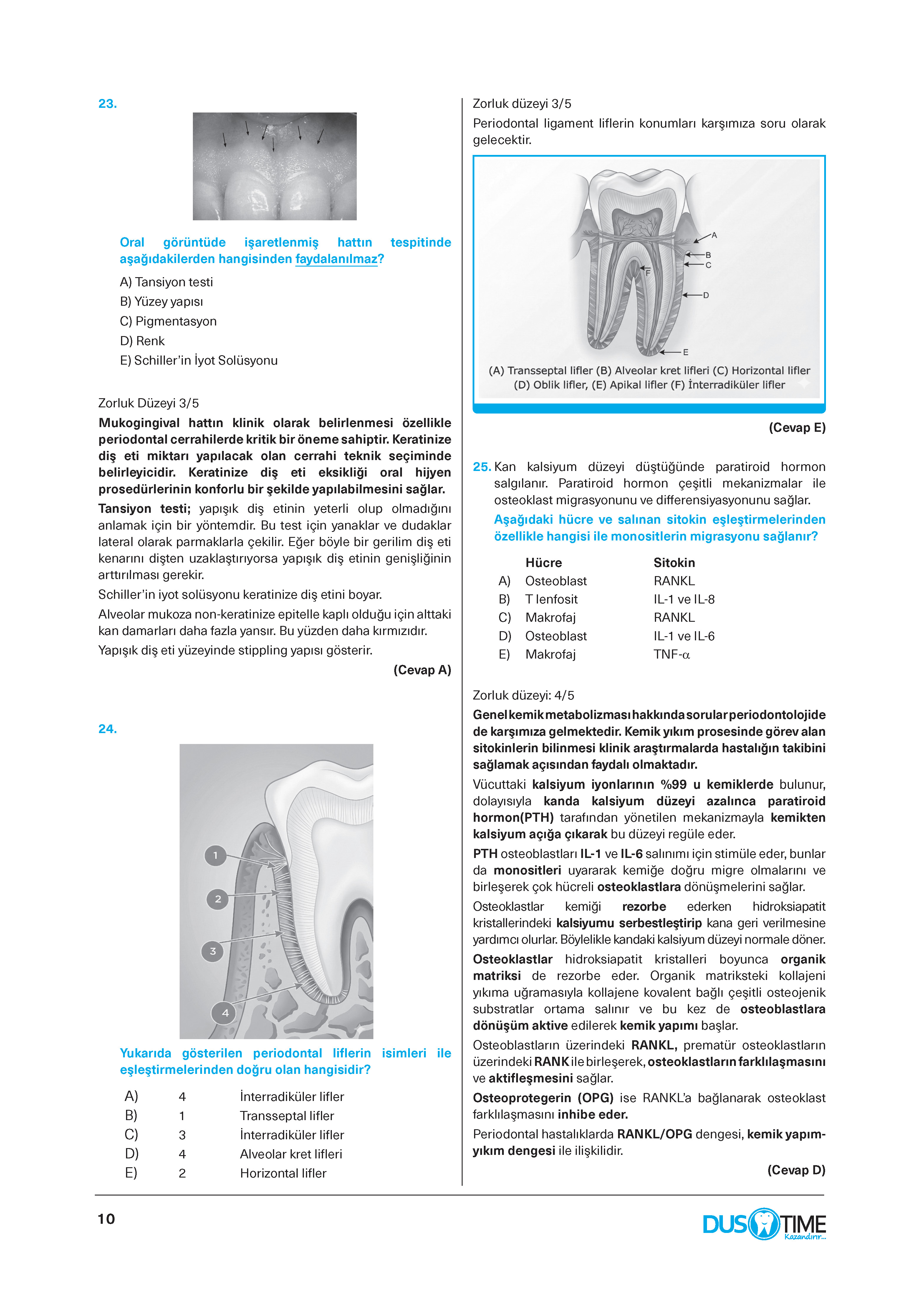 Periodontoloji Soru Bankası