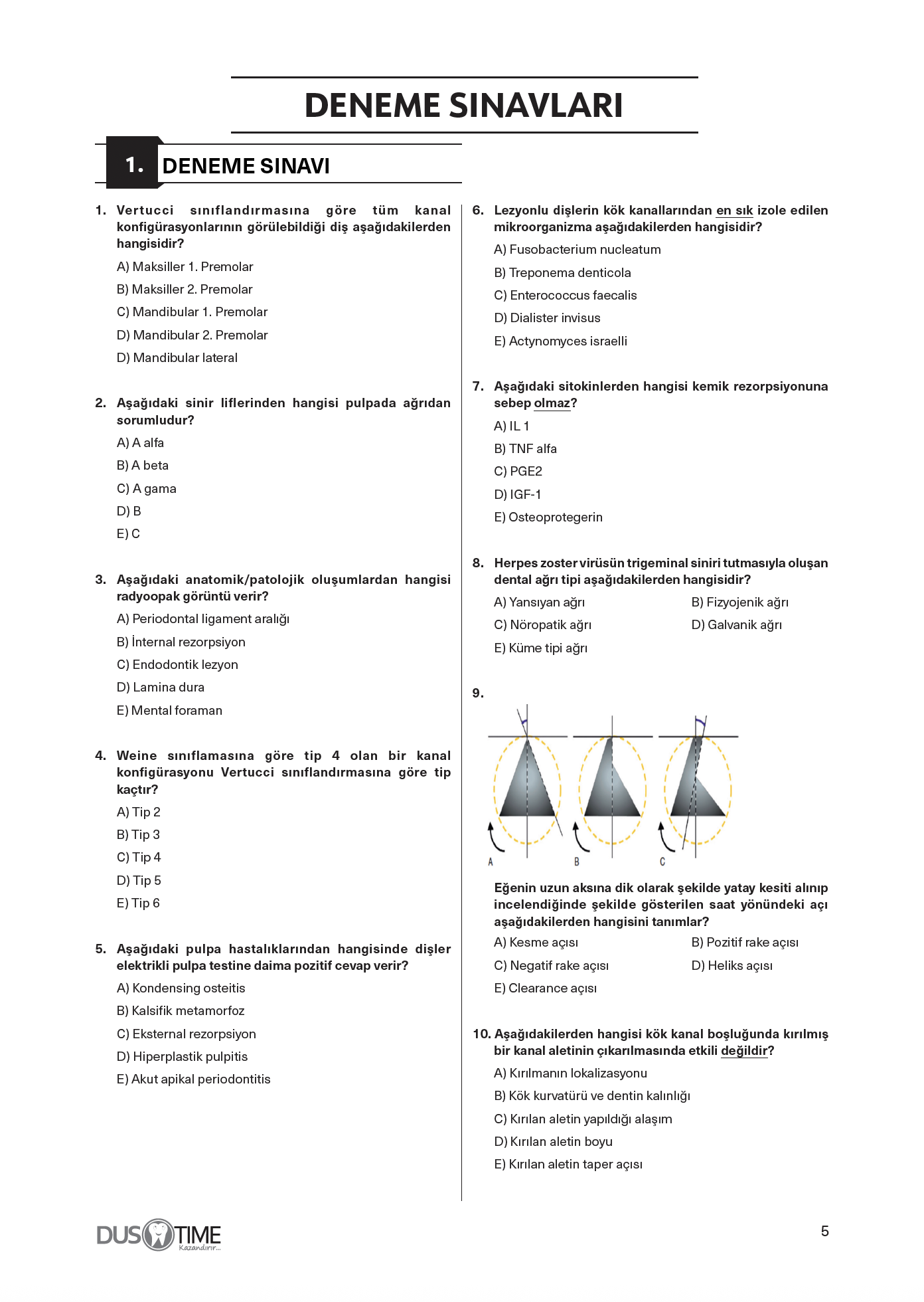 Endodonti Branş Denemeleri